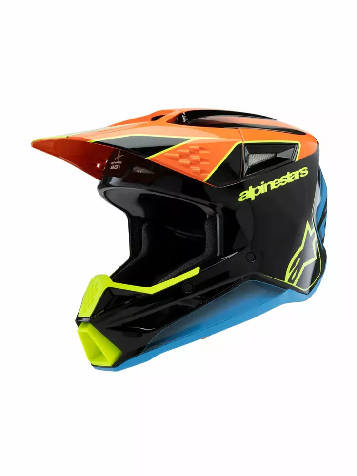 Alpinestars Kypärä SM3 Nuorten Fray Musta/Oranssi/Keltainen Fluo YM 50-51cm - Duell ajovarusteet - 36784 - 1
