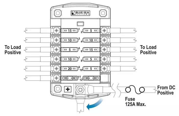 Blue Sea ST Blade Common source Fuse Blocks - Duell venetarvikkeet - 132574 - 1
