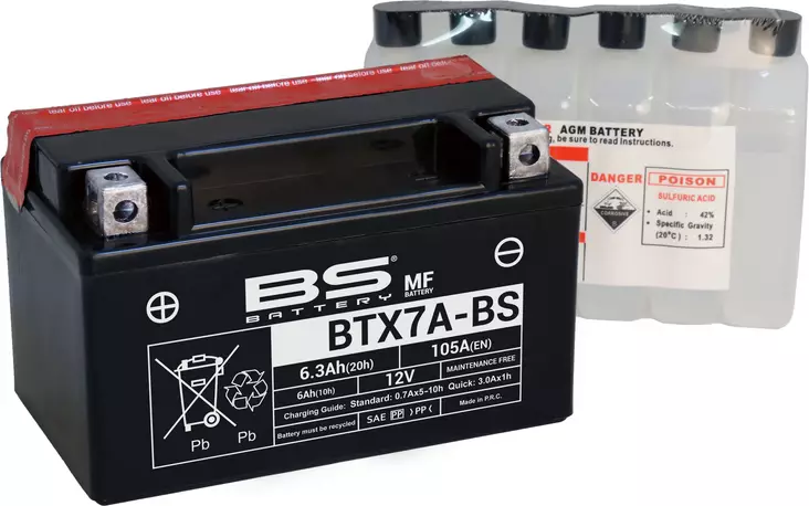 BS Battery BTX7A-BS MF (cp) Maintenance Free - Duell muut varaosat ja tarvikkeet - 131744 - 1