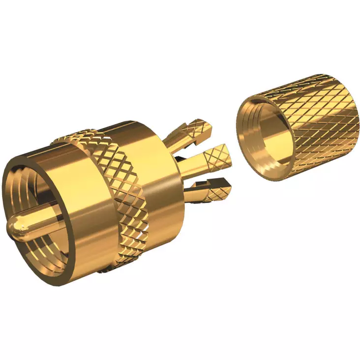 Centerpin solderless PL259 connector for RG8X or RG58/AU cable - Duell venetarvikkeet - 137714 - 1