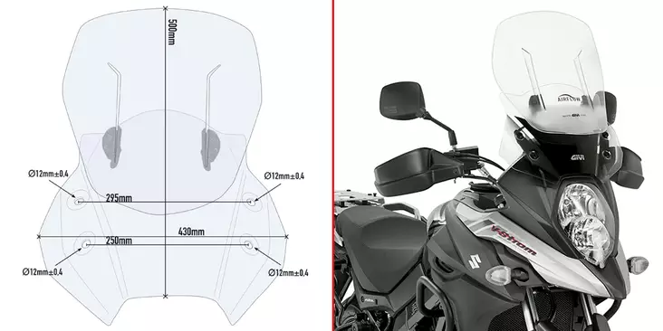 Givi Specific sliding wind-screen Suzuki DL 650 V-Strom (17) - Duell MP varaosat ja tarvikkeet - 100694 - 1