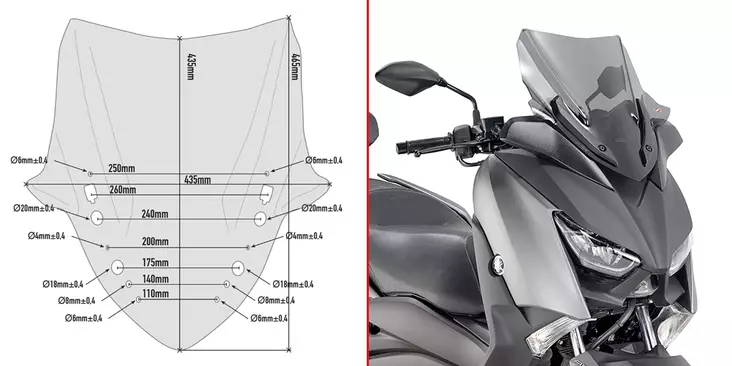 GIVI SPOILER YAM. X-MAX 300 (2017) - Duell MP varaosat ja tarvikkeet - 100994 - 1