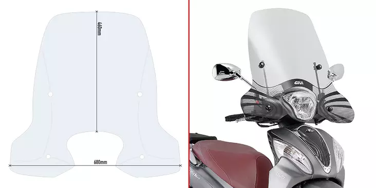 GIVI TRANSP WINDSCR KYMCO PEOPLE ONE 125-150 - Duell MP varaosat ja tarvikkeet - 100174 - 1