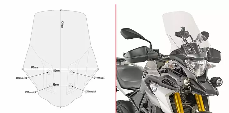 Givi Windshield 47x37cm G310GS 17- - Duell MP varaosat ja tarvikkeet - 100984 - 1