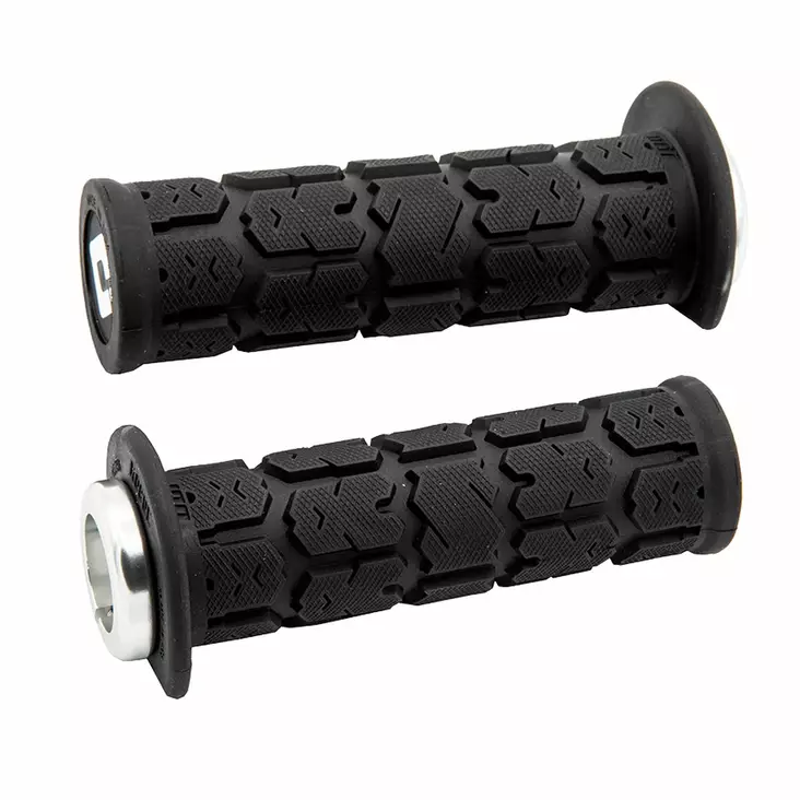 ODI (Single-Clamp) GRIPS ROGUE ATV/PWC - V2.1 L/O 125mm ¾ Flg Black w/Silver Cl - Duell MP varaosat ja tarvikkeet - 53604 - 1