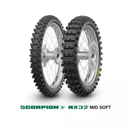 Pirelli New Scorpion MX32 Mid Soft 110/90-19 NHS 62M Re - Duell renkaat - 64234 - 1