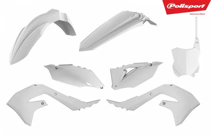 Polisport plastic kit KX250F 21-23 KX450 19-23 White (1) - Duell MP varaosat ja tarvikkeet - 129114 - 1
