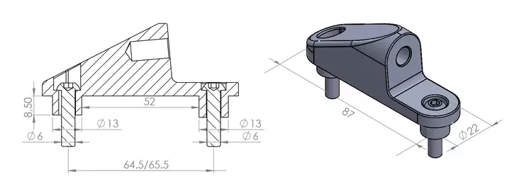 Puig Adapter Without Side For Fairing C600S 12'-13' - Duell MP varaosat ja tarvikkeet - 90284 - 1