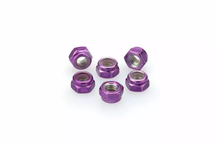 Puig Blister 6 Locknut M5 C/Purple - Duell MP varaosat ja tarvikkeet - 99164 - 1