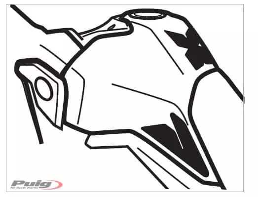 Puig Tank Pad + Side Part Africa Twin 16-17'C/Carbon Lo - Duell MP varaosat ja tarvikkeet - 90504 - 1
