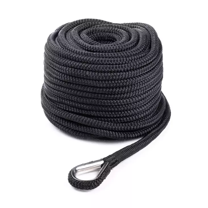 Qvarken Ankkuriköysi Dockline koussilla 18mm 50m musta - Duell venetarvikkeet - 139144 - 1