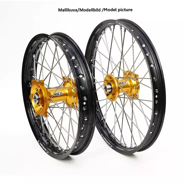 REX WHEELS 18-2,15 RMZ250/450 07-.. MUSTA VANNE/KULTA NAPA 25MM - Duell MP varaosat ja tarvikkeet - 63824 - 1