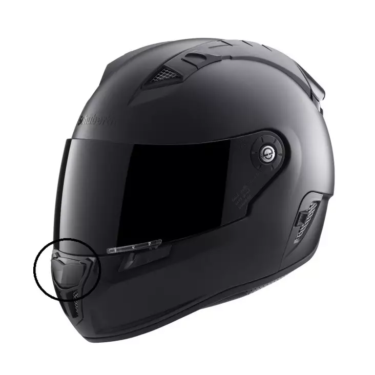 Schuberth SR1 button with ventilation, black glossy - Duell ajovarusteet - 65904 - 1