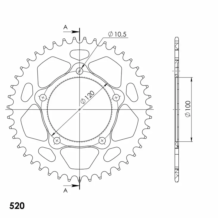 Supersprox Alumiini takaratas RAL-7025:43 Musta - Duell MP varaosat ja tarvikkeet - 119044 - 1