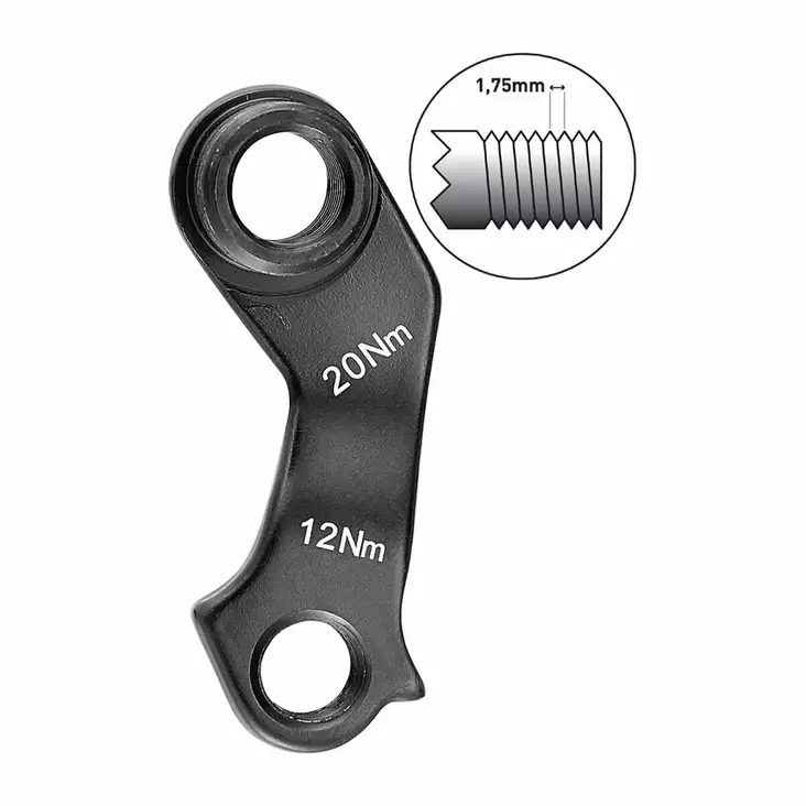 Takavaihtajan korvake UNION GH-199 KTM 12 mm läpiakseli kierre 1.75. - Duell polkupyörien varaosat ja tarvikkeet - 7824 - 1