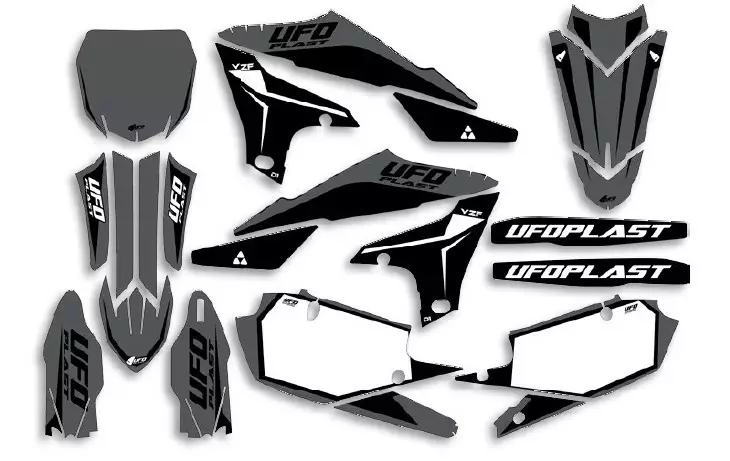UFO Graphic Kit YZ250F 19-23 YZ450F 18-22 Stokes Grey - Duell MP varaosat ja tarvikkeet - 47564 - 1