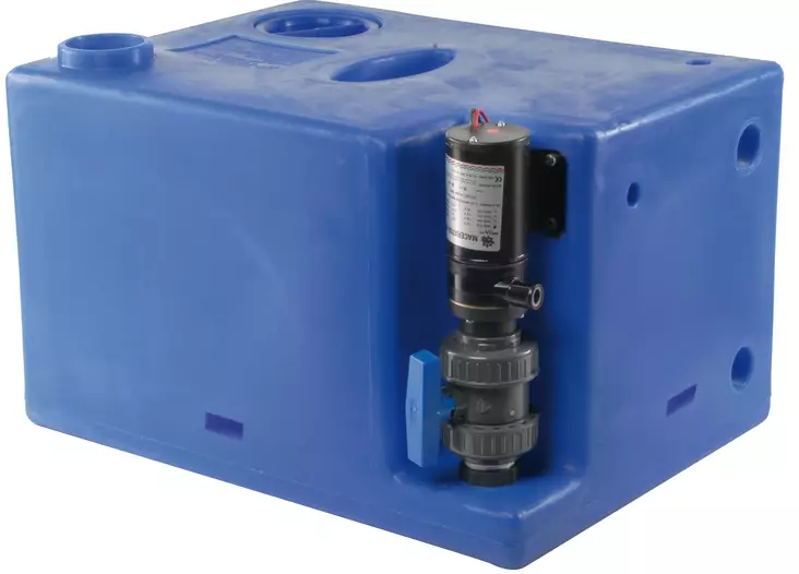 Waste water tank 117 l 12 V + macerator - Duell venetarvikkeet - 4264 - 1