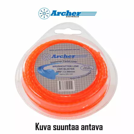 Archer Trimmerin siima Twin Stop Kierretty Ø 2.4mm x 40m - Duell pienkoneiden varaosat ja tarvikkeet - 73594 - 1