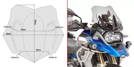 GIVI SPOILER BMW R1200GS '16-17 - Duell MP varaosat ja tarvikkeet - 100684 - 1