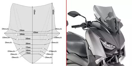 GIVI SPOILER YAM. X-MAX 300 (2017) - Duell MP varaosat ja tarvikkeet - 100994 - 1
