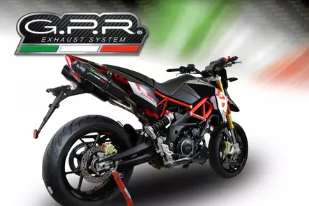 GPR Aprilia Dorsoduro 750 2008/16 Pair Racing slip-on exhaust Furore Nero - Duell MP varaosat ja tarvikkeet - 112304 - 1