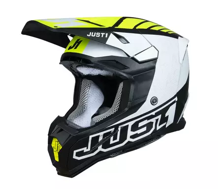 Just1 Kypärä J-22 F Dynamo Fluo Keltainen/Valkoinen/Musta, M - Duell ajovarusteet - 58584 - 1