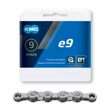 Ketju 9-v KMC e9 EPT 1/2 x 11/128" E-Bike Anti Rust 136L - Duell polkupyörien varaosat ja tarvikkeet - 8714 - 1