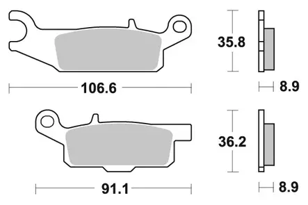 Sbs Jarrupalat Sintered Offroad - Duell MP varaosat ja tarvikkeet - 123504 - 1