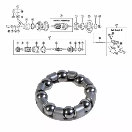 SHIMANO 3-v (SG-3C40) kuulakehä J - Duell polkupyörien varaosat ja tarvikkeet - 52734 - 1