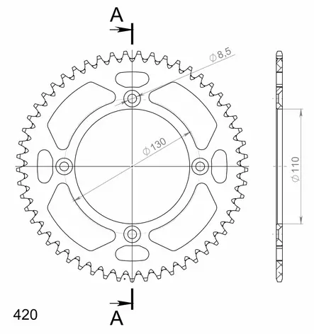Supersprox Alu Takaratas HO CR80/85/150 Punainen 53 - Duell MP varaosat ja tarvikkeet - 118144 - 1