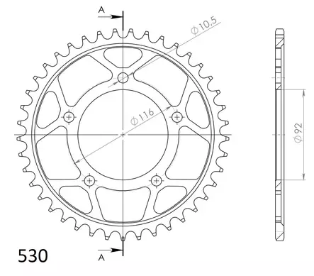 Supersprox / JT Teräs takaratas 1493.42 - Duell MP varaosat ja tarvikkeet - 119274 - 1