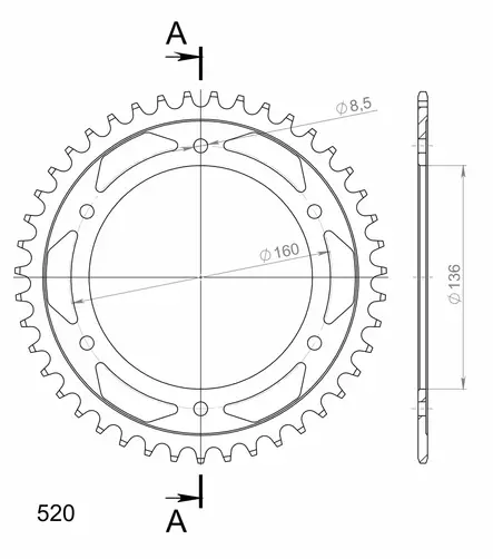 Supersprox / JT Teräs takaratas 5.49 - Duell MP varaosat ja tarvikkeet - 119184 - 1