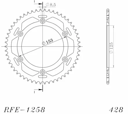 Supersprox Teräs takaratas 1258.54 - Duell MP varaosat ja tarvikkeet - 119814 - 1