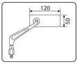 Puig Rear Mirror Mod.Mt End M8 S/Izdo C/Silver - Duell MP varaosat ja tarvikkeet - 93724 - 1