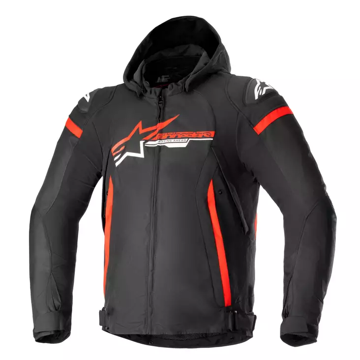 Alpinestars Tekstiilitakki Zaca Vedenpitävä Musta/Punainen/Valkoinen 4XL - Duell ajovarusteet - 42145 - 1