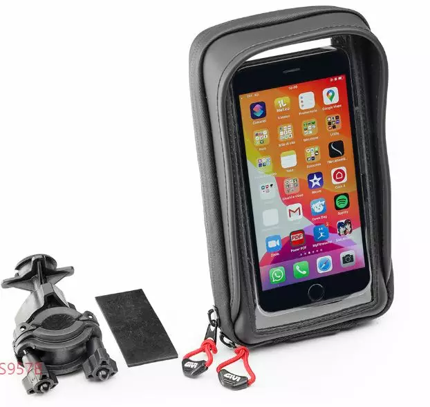 Givi älypuhelin/GPS tasku Iphone X/XS Galaxy S7-S10 ohjaustanko kiinnityksellä - Duell MP varaosat ja tarvikkeet - 104725 - 1