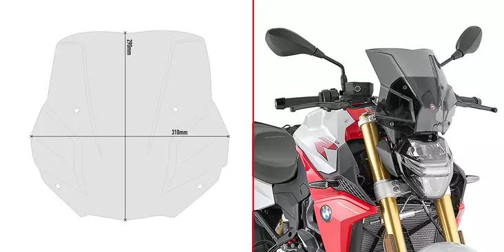 GIVI SPECIFIC SCREEN FUMEE BMW F900R 2020- - Duell MP varaosat ja tarvikkeet - 100865 - 1
