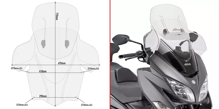 GIVI WINDSCREEN SUZUKI BURGMAN 400 - Duell MP varaosat ja tarvikkeet - 100415 - 1