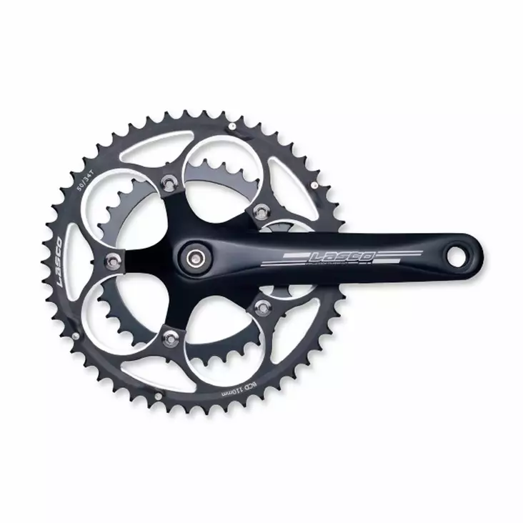 Kampipari LASCO 50/34 172.5mm alu nelikantti 110.5 mm akseli musta - Duell polkupyörien varaosat ja tarvikkeet - 37555 - 1