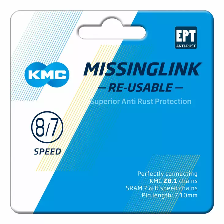 Ketjulukko KMC MissingLink 7/8-vEPT Silver 1/2x3/32" tappi 7.1mm 2kpl/ pkt - Duell polkupyörien varaosat ja tarvikkeet - 8605 - 1