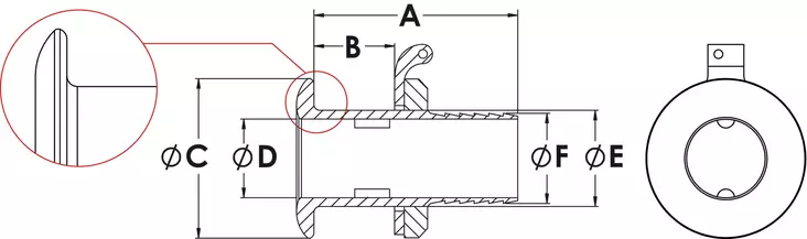 Läpivienti kromattu messinkiä 3/8x15 - Duell venetarvikkeet - 6165 - 1