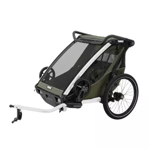 Lastenkuljetusperäkärry THULE Chariot Lite double Vintage vihreä - Duell polkupyörien varaosat ja tarvikkeet - 139365 - 1