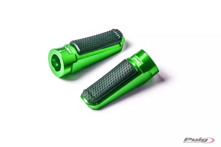 Puig Footpegs Racing+Rubber Rig/Left C/Green - Duell MP varaosat ja tarvikkeet - 91615 - 1