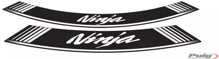 Puig Kit 8 Rim Strips Ninja C/White - Duell MP varaosat ja tarvikkeet - 92715 - 1
