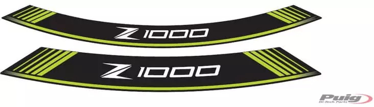 Puig Kit 8 Rim Strips Z1000 C/Green - Duell MP varaosat ja tarvikkeet - 91565 - 1