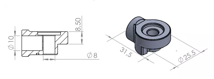 Puig Right Adapter Back Mirror Hi-Tech IIiIiiGtF1 - Duell MP varaosat ja tarvikkeet - 90325 - 1