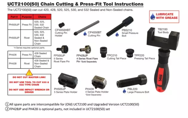 RK Chain Tool Set (50) - Duell muut varaosat ja tarvikkeet - 116565 - 1