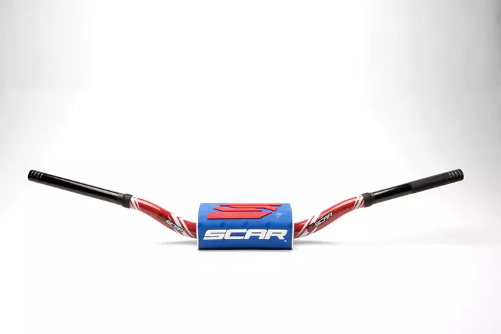 Scar Handlebar O² COLOR Ø28,6 (1 1/8”) - HIGH - RED Bar - BLUE Bar pad - Duell MP varaosat ja tarvikkeet - 75325 - 1