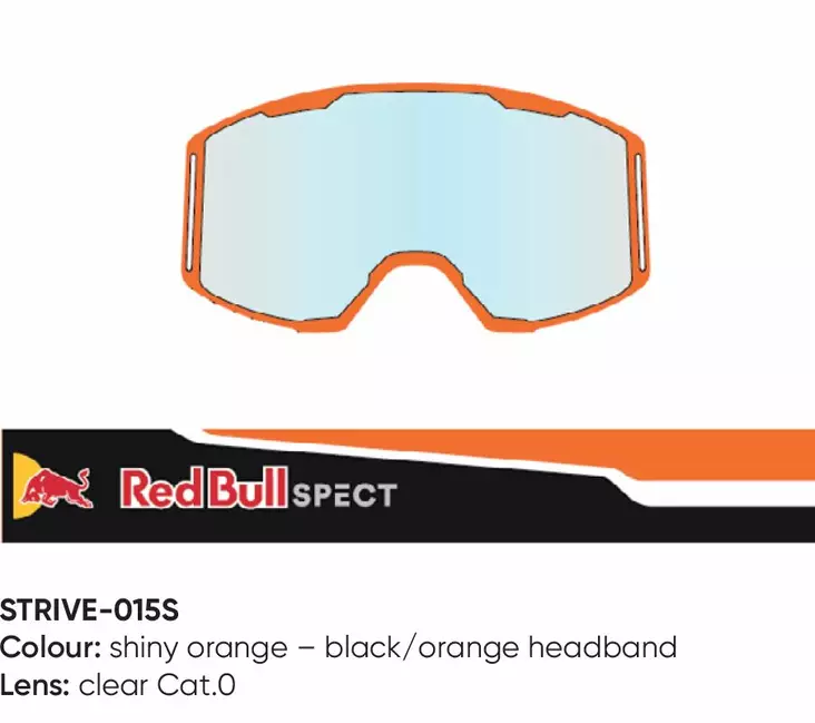 Spect Red Bull Strive MX Goggles Single lens Black/Orange clear - Duell ajovarusteet - 45935 - 1