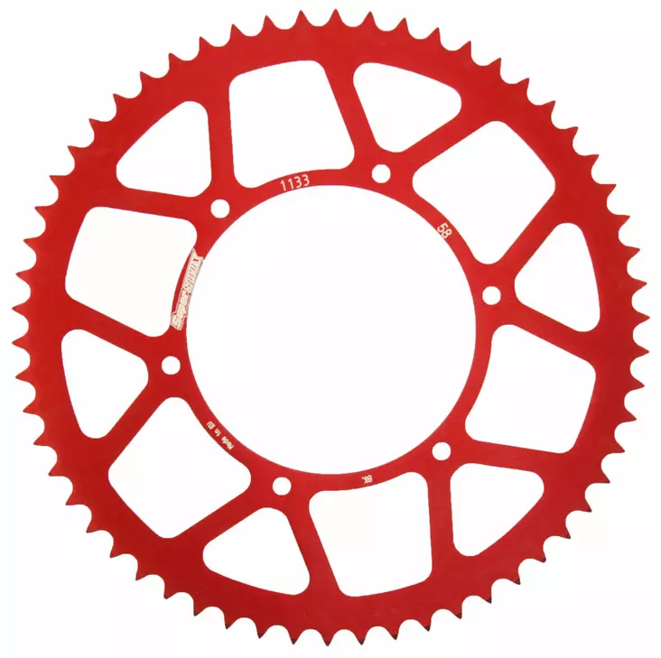 Supersprox Takaratas, Punainen, 58 hammasta (420), Ø108mm, Aprilia 14-, Derbi 1 - Duell mopojen varaosat ja tarvikkeet - 119745 - 1